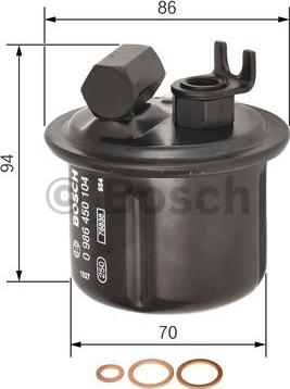 BOSCH 0 986 450 104 - Топливный фильтр www.autospares.lv