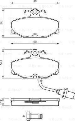 BOSCH 0 986 469 820 - Bremžu uzliku kompl., Disku bremzes www.autospares.lv