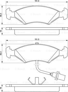 BOSCH 0 986 466 403 - Bremžu uzliku kompl., Disku bremzes www.autospares.lv