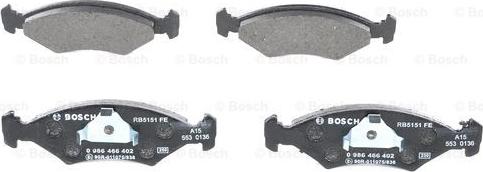 BOSCH 0 986 466 402 - Bremžu uzliku kompl., Disku bremzes www.autospares.lv