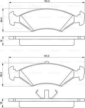 BOSCH 0 986 466 402 - Bremžu uzliku kompl., Disku bremzes www.autospares.lv