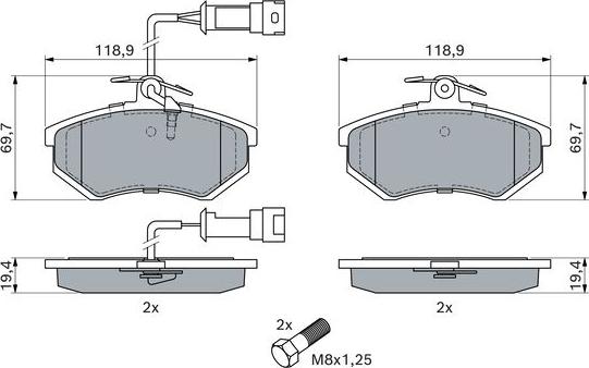 BOSCH 0 986 466 693 - Bremžu uzliku kompl., Disku bremzes www.autospares.lv