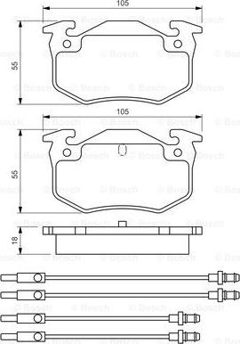 BOSCH 0 986 466 350 - Bremžu uzliku kompl., Disku bremzes www.autospares.lv