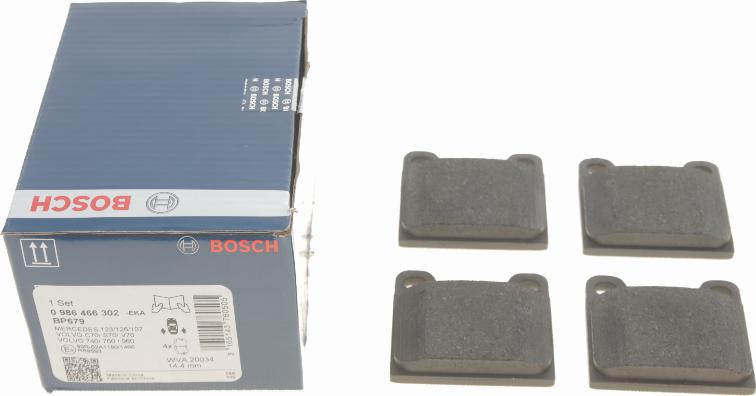 BOSCH 0 986 466 302 - Тормозные колодки, дисковые, комплект www.autospares.lv