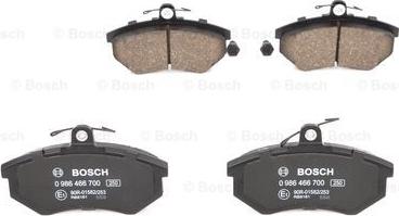 BOSCH 0 986 466 700 - Bremžu uzliku kompl., Disku bremzes www.autospares.lv