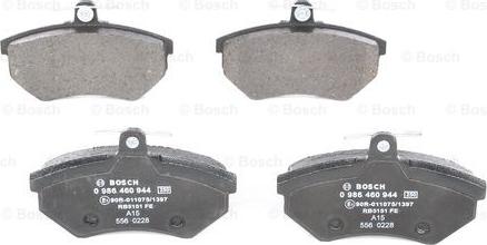 BOSCH 0 986 460 944 - Тормозные колодки, дисковые, комплект www.autospares.lv