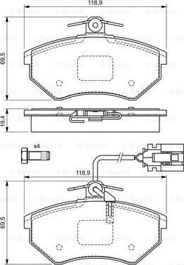 BOSCH 0 986 460 948 - Тормозные колодки, дисковые, комплект www.autospares.lv