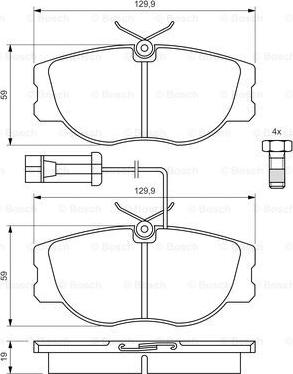 BOSCH 0 986 460 942 - Bremžu uzliku kompl., Disku bremzes autospares.lv