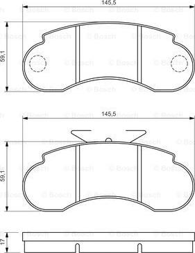 BOSCH 0 986 460 947 - Bremžu uzliku kompl., Disku bremzes autospares.lv