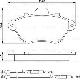 BOSCH 0 986 460 950 - Bremžu uzliku kompl., Disku bremzes www.autospares.lv