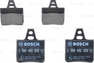 BOSCH 0 986 460 958 - Bremžu uzliku kompl., Disku bremzes autospares.lv