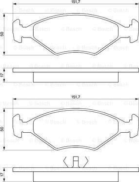 BOSCH 0 986 460 986 - Bremžu uzliku kompl., Disku bremzes www.autospares.lv