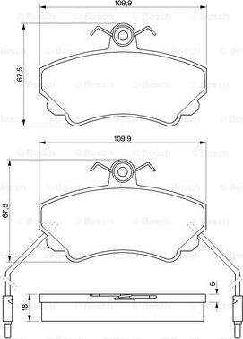 BOSCH 0 986 460 982 - Bremžu uzliku kompl., Disku bremzes www.autospares.lv