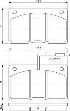 BOSCH 0 986 460 932 - Bremžu uzliku kompl., Disku bremzes www.autospares.lv