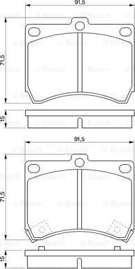 BOSCH 0 986 460 974 - Bremžu uzliku kompl., Disku bremzes autospares.lv