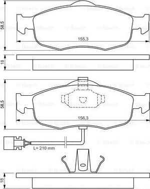 BOSCH 0 986 460 971 - Bremžu uzliku kompl., Disku bremzes autospares.lv