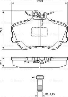 BOSCH 0 986 460 977 - Bremžu uzliku kompl., Disku bremzes www.autospares.lv