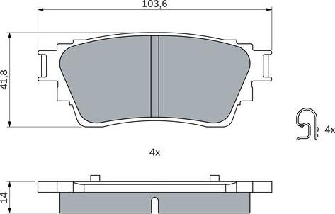 BOSCH 0 986 460 008 - Bremžu uzliku kompl., Disku bremzes www.autospares.lv