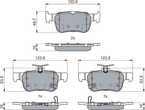 BOSCH 0 986 460 019 - Bremžu uzliku kompl., Disku bremzes www.autospares.lv