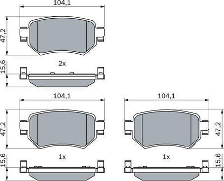 BOSCH 0 986 460 010 - Bremžu uzliku kompl., Disku bremzes www.autospares.lv