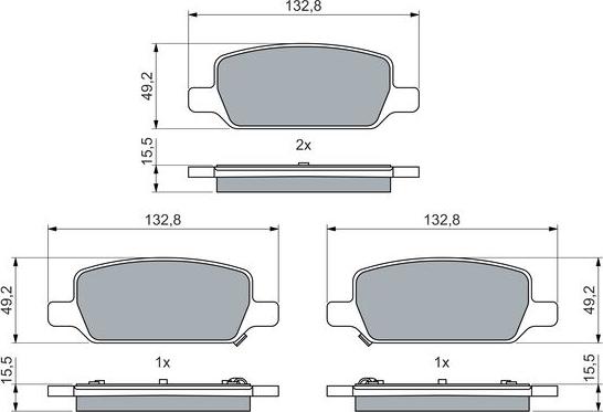 BOSCH 0 986 460 086 - Bremžu uzliku kompl., Disku bremzes www.autospares.lv