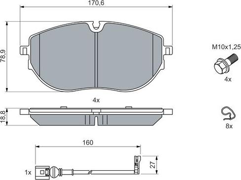 BOSCH 0 986 460 082 - Bremžu uzliku kompl., Disku bremzes www.autospares.lv