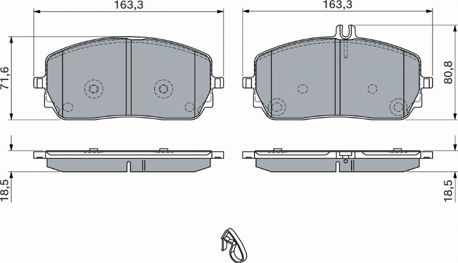 BOSCH 0 986 460 035 - Bremžu uzliku kompl., Disku bremzes www.autospares.lv