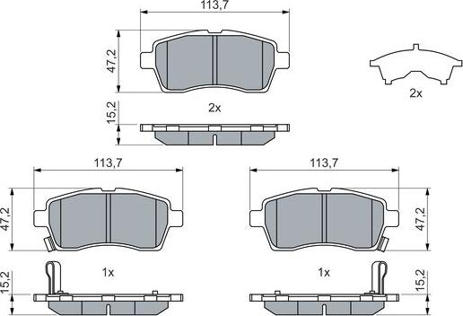 BOSCH 0 986 460 075 - Bremžu uzliku kompl., Disku bremzes autospares.lv