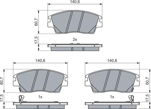 BOSCH 0 986 460 076 - Bremžu uzliku kompl., Disku bremzes www.autospares.lv