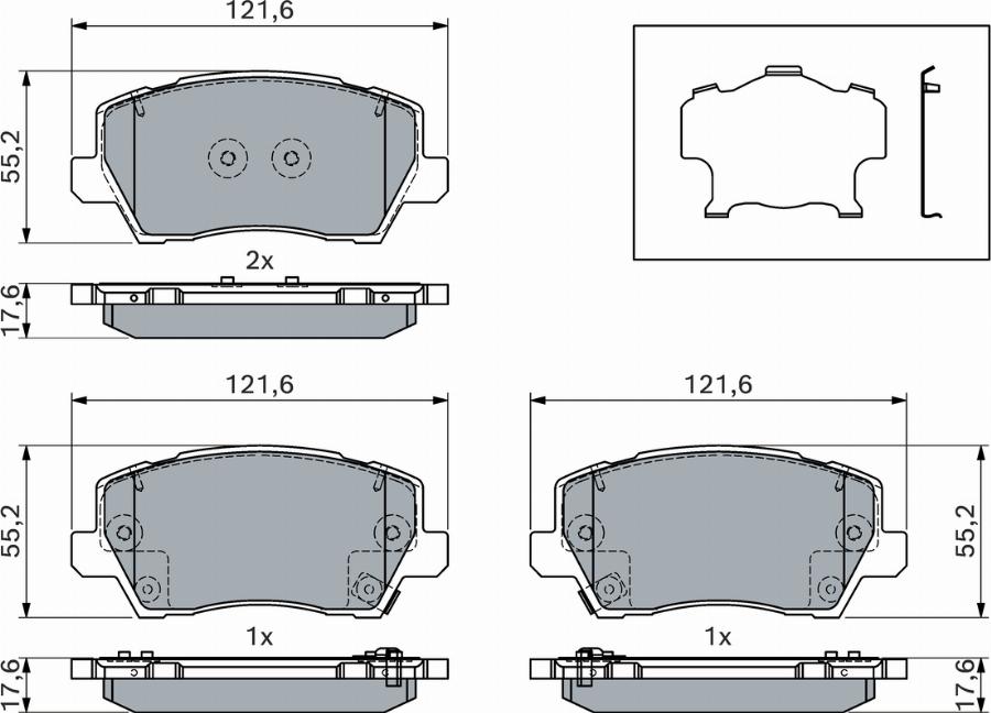 BOSCH 0 986 460 078 - Bremžu uzliku kompl., Disku bremzes www.autospares.lv