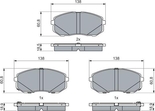 BOSCH 0 986 460 077 - Bremžu uzliku kompl., Disku bremzes www.autospares.lv