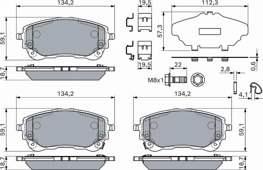 BOSCH 0 986 460 149 - Bremžu uzliku kompl., Disku bremzes www.autospares.lv