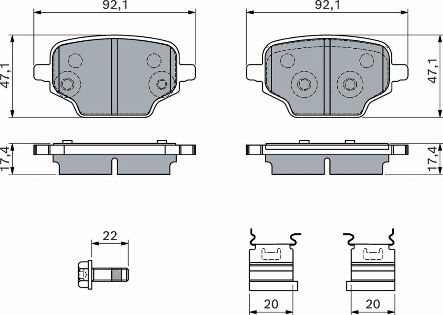 BOSCH 0 986 460 143 - Bremžu uzliku kompl., Disku bremzes www.autospares.lv