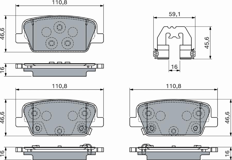 BOSCH 0 986 460 153 - Bremžu uzliku kompl., Disku bremzes www.autospares.lv