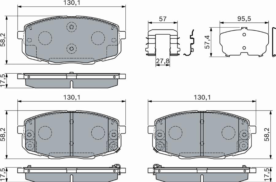 BOSCH 0 986 460 168 - Bremžu uzliku kompl., Disku bremzes www.autospares.lv