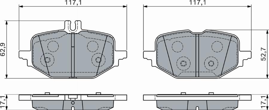 BOSCH 0 986 460 163 - Bremžu uzliku kompl., Disku bremzes www.autospares.lv