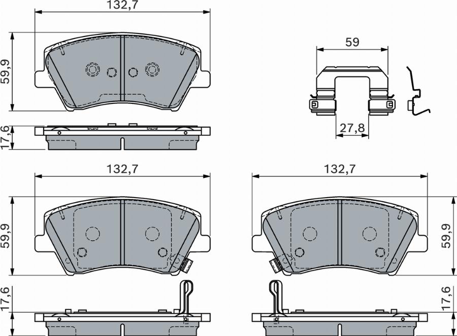 BOSCH 0 986 460 189 - Bremžu uzliku kompl., Disku bremzes www.autospares.lv