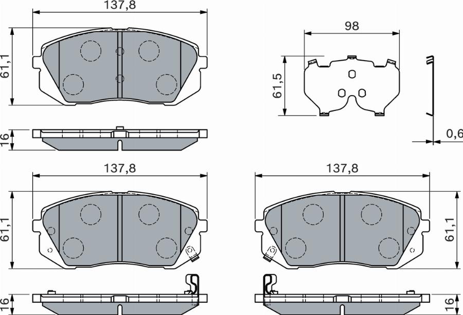 BOSCH 0 986 460 121 - Bremžu uzliku kompl., Disku bremzes www.autospares.lv