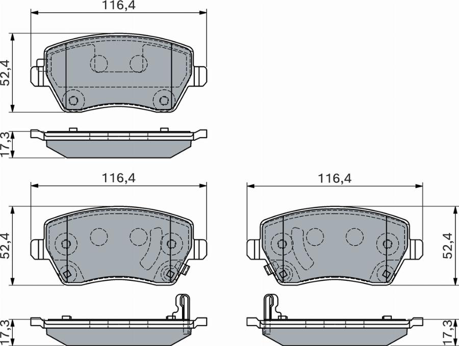 BOSCH 0 986 460 123 - Bremžu uzliku kompl., Disku bremzes www.autospares.lv