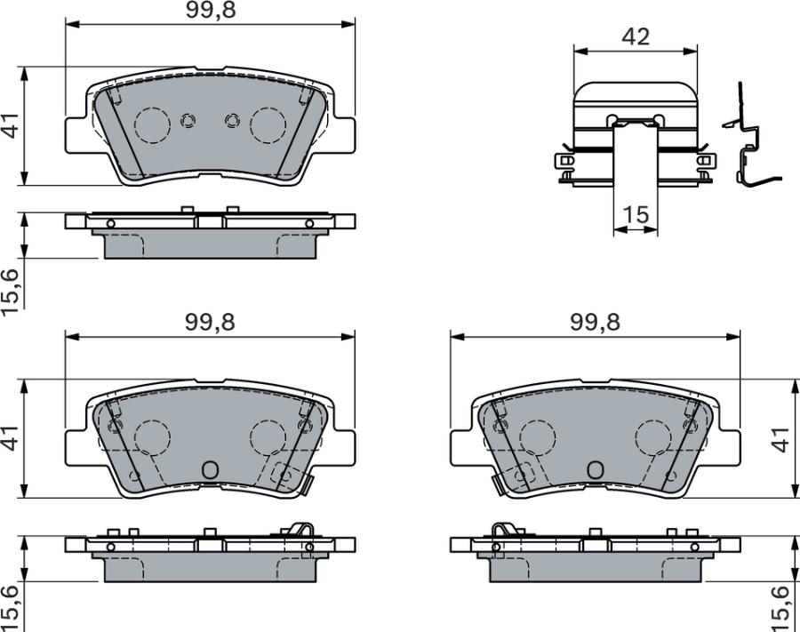 BOSCH 0 986 460 172 - Bremžu uzliku kompl., Disku bremzes www.autospares.lv