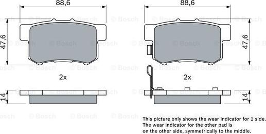 BOSCH 0 986 461 006 - Brake Pad Set, disc brake www.autospares.lv