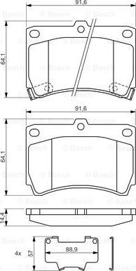 BOSCH 0 986 461 141 - Bremžu uzliku kompl., Disku bremzes www.autospares.lv