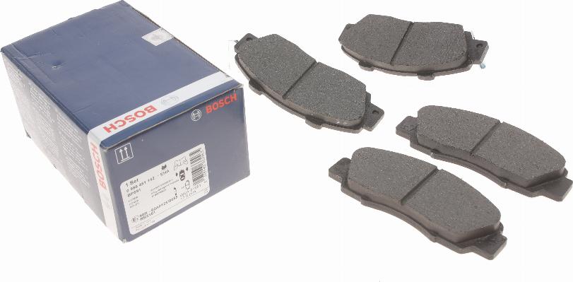 BOSCH 0 986 461 142 - Тормозные колодки, дисковые, комплект www.autospares.lv