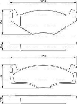 BOSCH 0 986 461 106 - Bremžu uzliku kompl., Disku bremzes www.autospares.lv