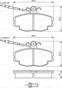 BOSCH 0 986 461 117 - Bremžu uzliku kompl., Disku bremzes www.autospares.lv