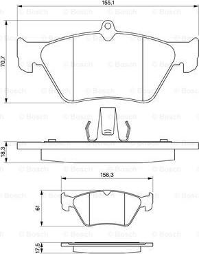 BOSCH 0 986 461 129 - Bremžu uzliku kompl., Disku bremzes www.autospares.lv