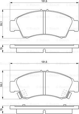 BOSCH 0 986 461 126 - Bremžu uzliku kompl., Disku bremzes www.autospares.lv