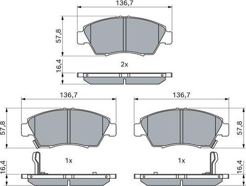 BOSCH 0 986 461 759 - Bremžu uzliku kompl., Disku bremzes www.autospares.lv