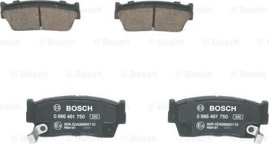 BOSCH 0 986 461 750 - Тормозные колодки, дисковые, комплект www.autospares.lv