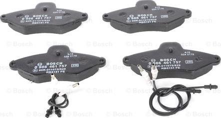 BOSCH 0 986 461 757 - Brake Pad Set, disc brake www.autospares.lv